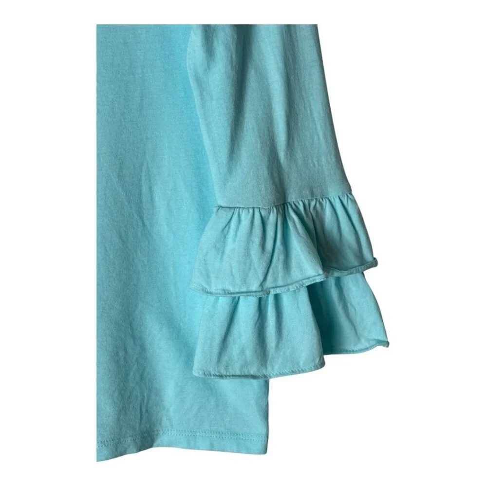 Lilly Pulitzer Shirt Youth‎ Girls XL Blue Cotton Long Bell Sleeve Tee Preppy - Picture 5 of 11